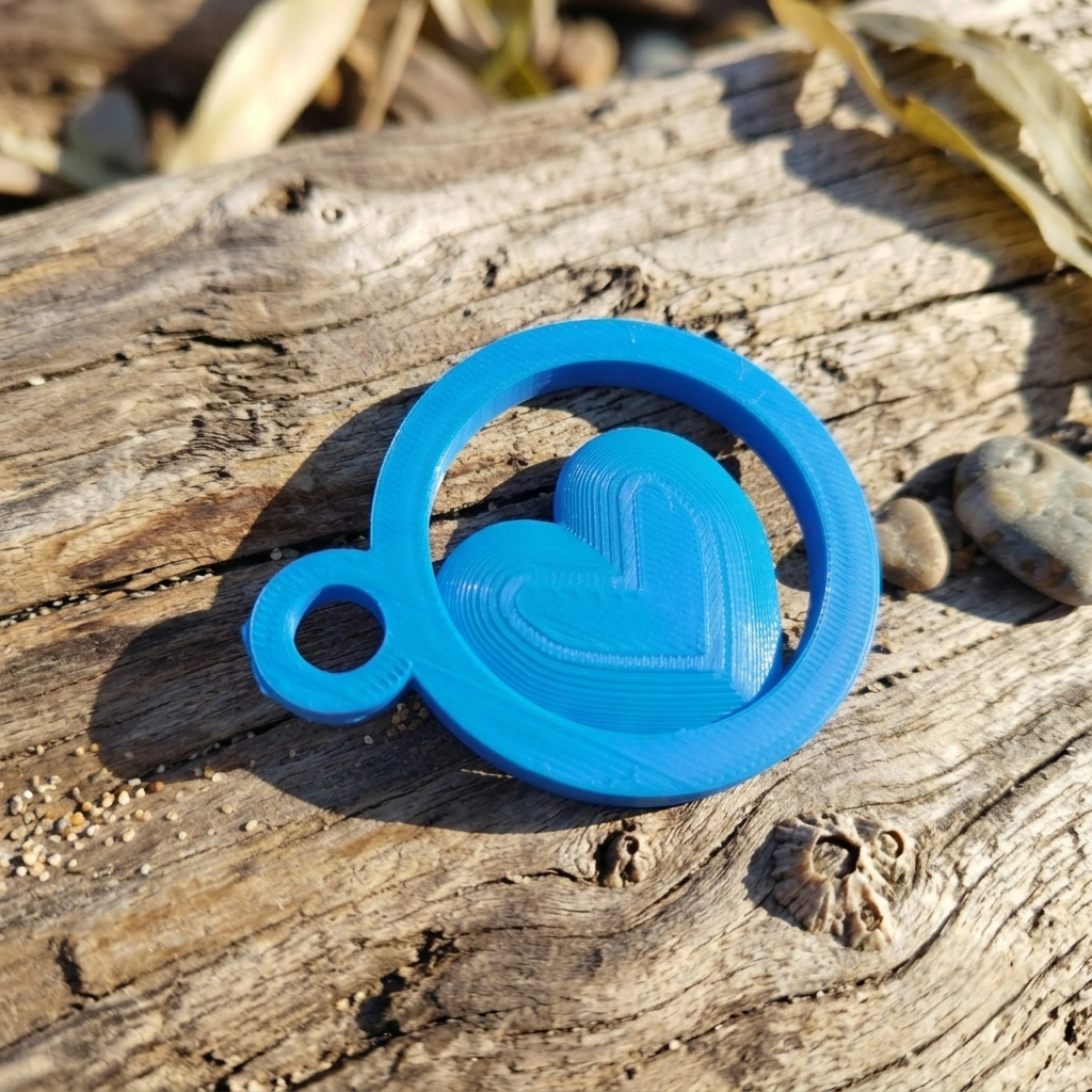 Heart in a Circle Keychain