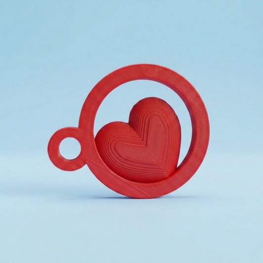 Heart in a Circle Keychain